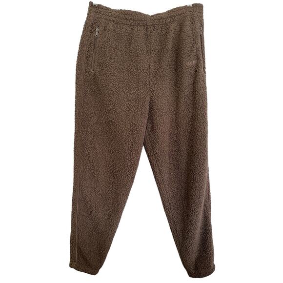 Skims Brown Teddy Sherpa Pull On Drawstring Jogger Sweatpants Pants Size Large - Picture 3 of 11